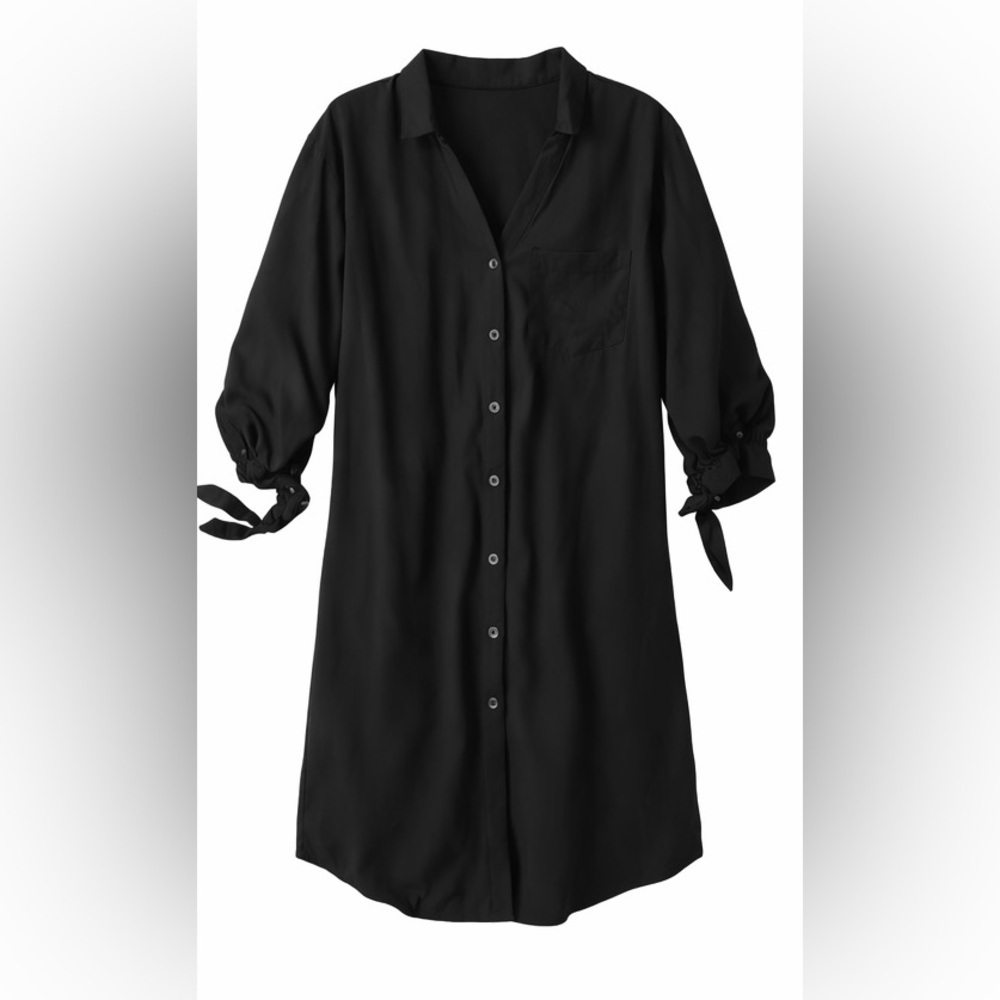Cupshe Black Button-Up Shirt Dress
